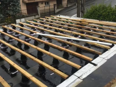 terrasse en lames de bois exotique